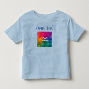 Light Blue Template Upload Image Photo Add Text Toddler T-Shirt