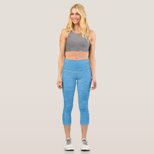 Light blue texture Capri leggings