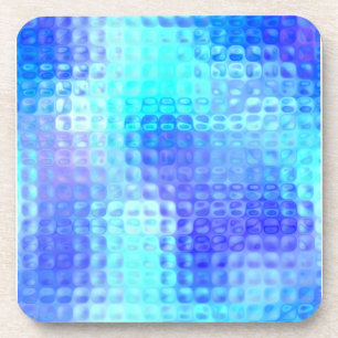 Light Blue Textured Glass Coaster