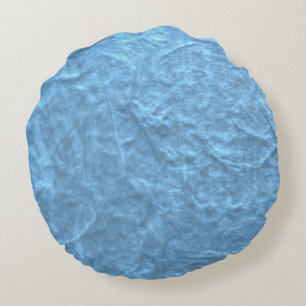 Light Blue Textured Paper Round Pillow