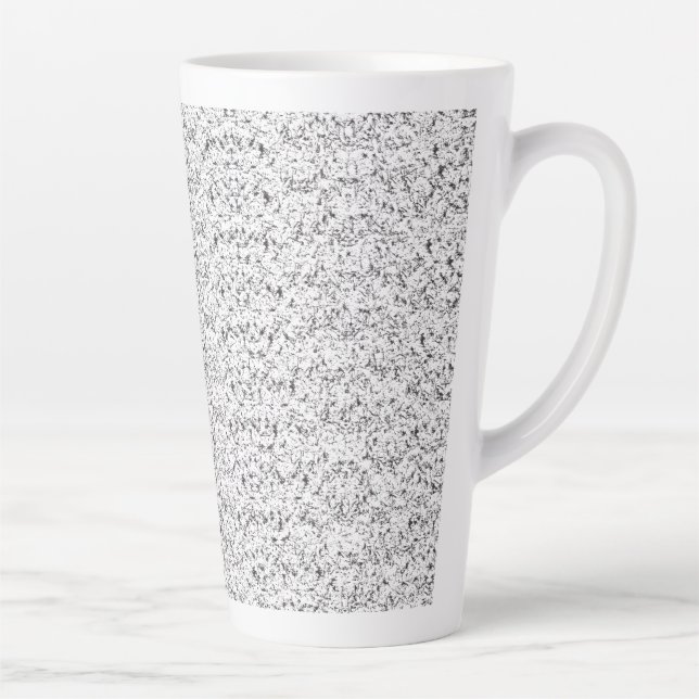 Light-blue textured pattern with small, repeating  latte mug (Right)