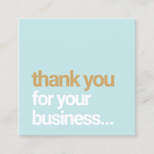 Light Blue Thank You Customer Appreciation Insert