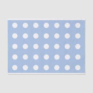 Light Blue Tissue Paper with White Polka Dots
