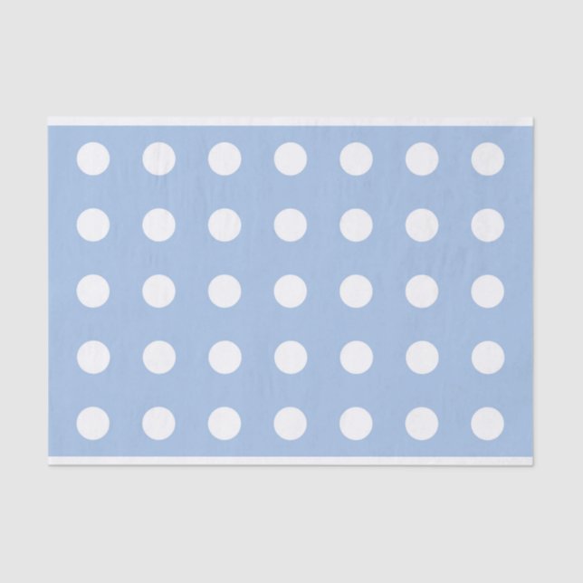 Light Blue Tissue Paper with White Polka Dots (Front)