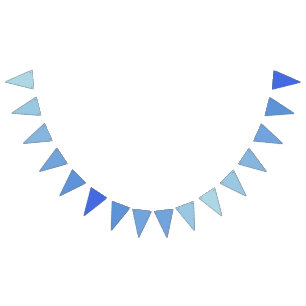 Light Blue to Royal Blue Gradient Tropical Ocean Bunting