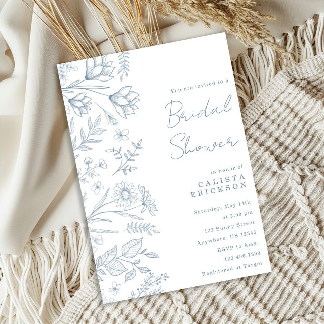 Light Blue Toile Bridal Shower Invitation (Creator Uploaded)