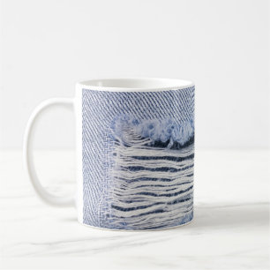 Light Blue Torn Jeans Texture Coffee Mug