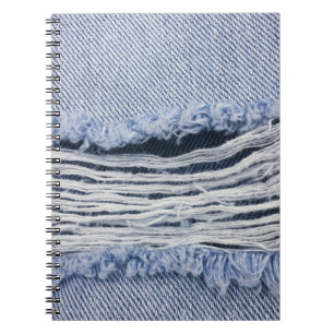 Light Blue Torn Jeans Texture Notebook