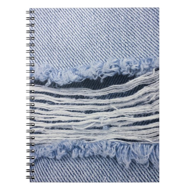 Light Blue Torn Jeans Texture Notebook (Front)