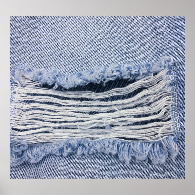 Light Blue Torn Jeans Texture Poster (Front)