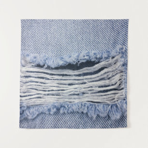 Light Blue Torn Jeans Texture Tapestry