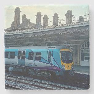 Light blue train stone coaster