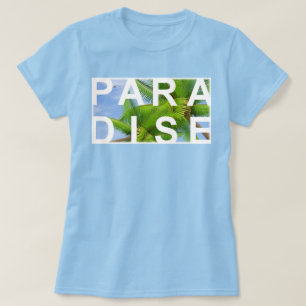 Light Blue Trendy Holiday Palms Sky Template Cute T-Shirt