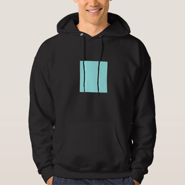 Light Blue Turquoise Solid Colour Simple Colour Pl Hoodie (Front)