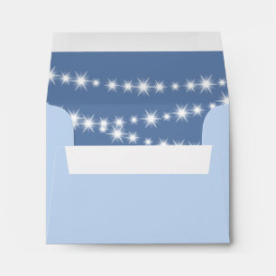 Light Blue Twinkle Lights RSVP Envelope