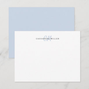 Light Blue Two Letter Initial Monogram Name Card
