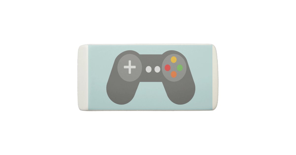 Light Blue Video Game Controller Eraser Zazzle.co.uk