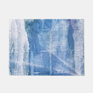 Light blue watercolor art doormat