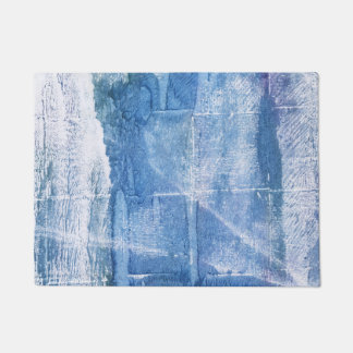Light blue watercolor art doormat