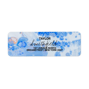Light Blue Watercolor Return Address Label