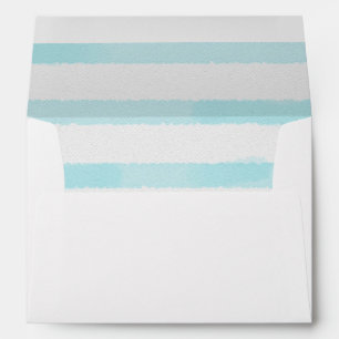 Light Blue Watercolor Striped Envelope
