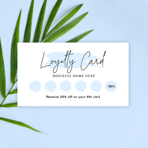 Light Blue Watercolour Beauty Rewards Stamp Card