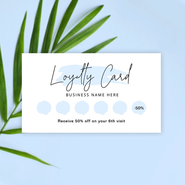 Light Blue Watercolour Beauty Rewards Stamp Card (Creator Uploaded)