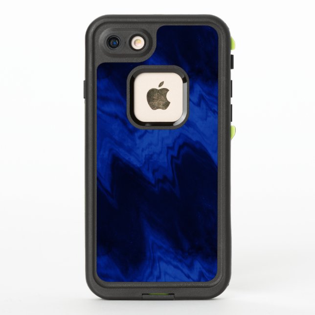 Light Blue Waves Over a Dark Blue Background LifeProof iPhone Case (Back)
