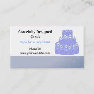 Light Blue Wedding Cake Design Business Card