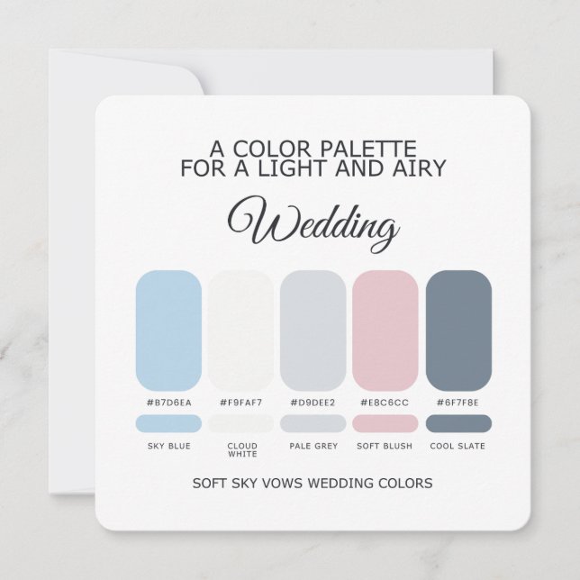Light Blue Wedding Colour Palette Elegant Weddigs Invitation (Front)