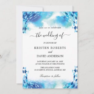 light blue wedding invitation