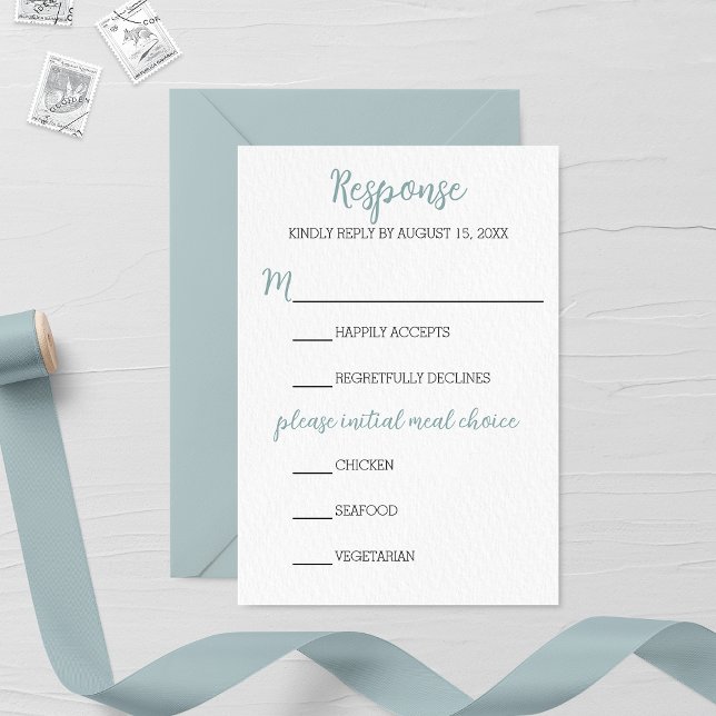 Light Blue Wedding RSVP Card (Creator Uploaded)