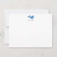 Light Blue Whale Kids Personalised Stationery Flat