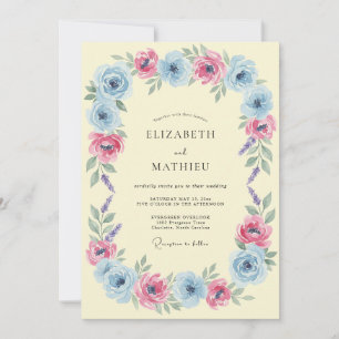 Light Blue Whimsical Spring Wedding Invitation