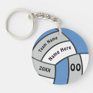 Light Blue, White and Gray Volleyball Keychains