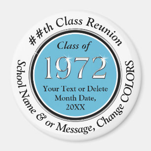 Light Blue, White, Black, Class of 72, Souvenir Magnet