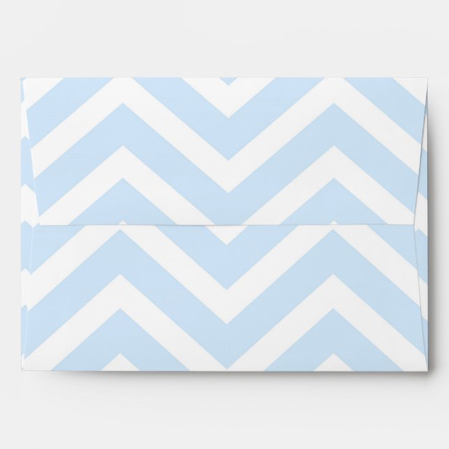Light Blue & White Chevron Modern Invite Envelope (Back (Top Flap))