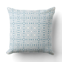 Light Blue & White Modern Coastal Throw Pillow
