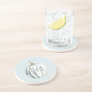 Light Blue White Pumpkin Beauty Is Coaster