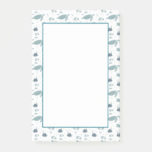 Light Blue White Sea Turtle Sealife Print Post-it Notes
