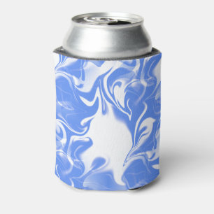 Light Blue White Warp Can Cooler