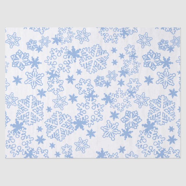 Light Blue Winter Snowflake Pattern Tissue Paper (Front)
