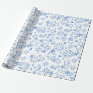 Light Blue Winter Snowflake Pattern Wrapping Paper