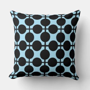 Light blue with black geometric cushion