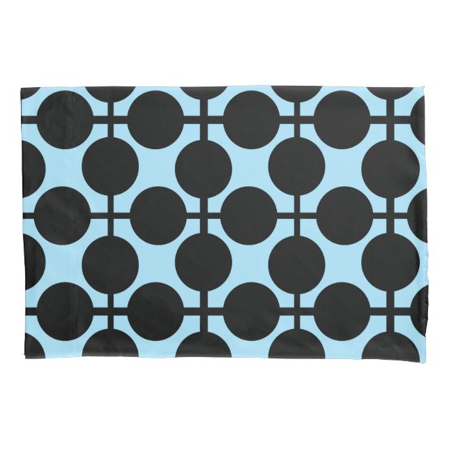 Light blue with black geometric  pillowcase (Front)