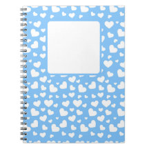 LIGHT BLUE WITH WHITE VALENTINE LOVE HEARTS