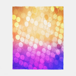 Light Blue, Yellow pattern with spheres. Blurred b Fleece Blanket