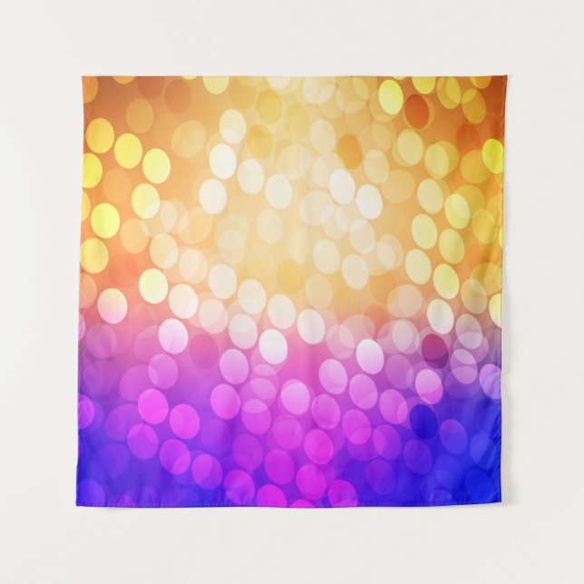 Light Blue, Yellow pattern with spheres. Blurred b Tapestry (Front)