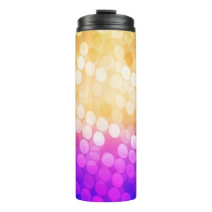Light Blue, Yellow pattern with spheres. Blurred b Thermal Tumbler
