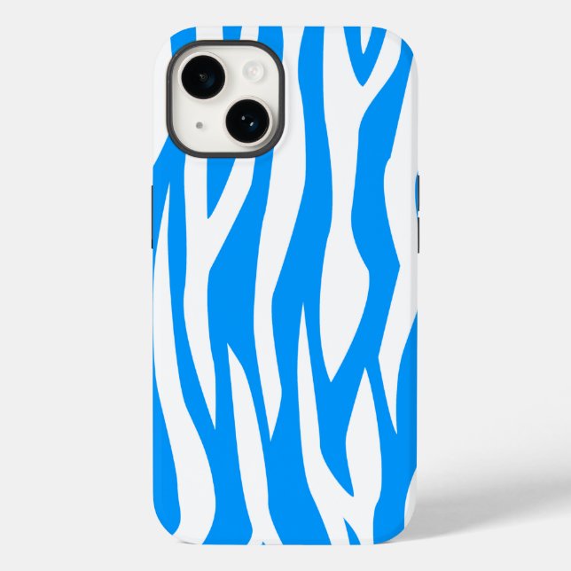Light Blue Zebra Print Case-Mate iPhone Case (Back)